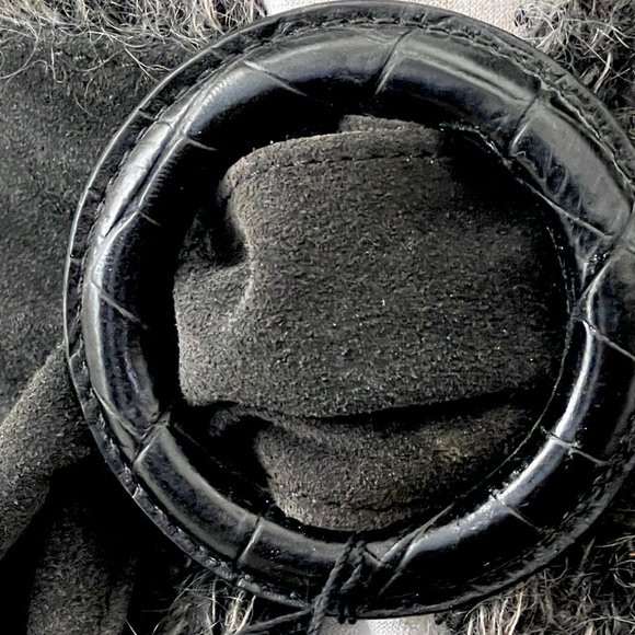 Banana Republic Suede Leather Charcoal Gray Adjustable D‎ Ring Sz M - Picture 6 of 7